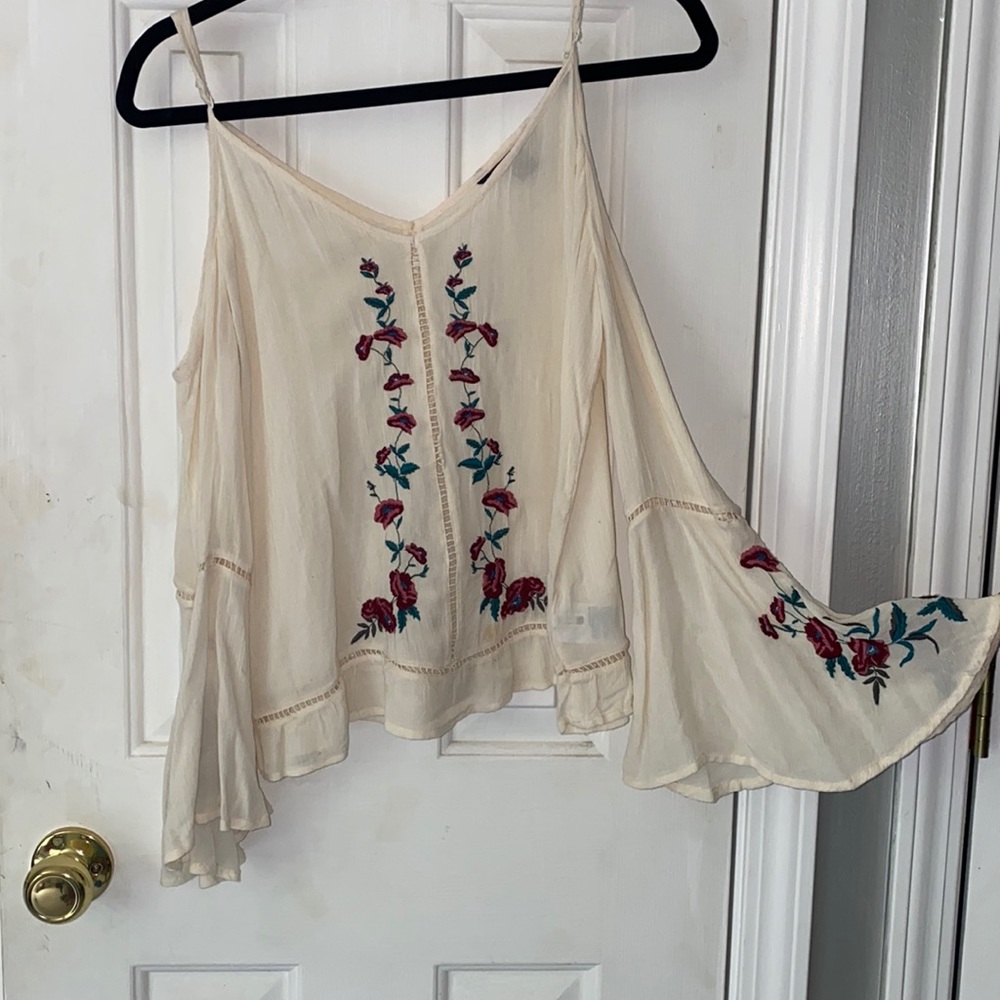 off the shoulder long sleeve blouse
